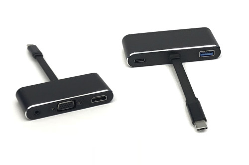 V126 Type C 5-in-1 Hub (PD + 4K HDMI + VGA + 3.5mm Audio + USB 3.0)